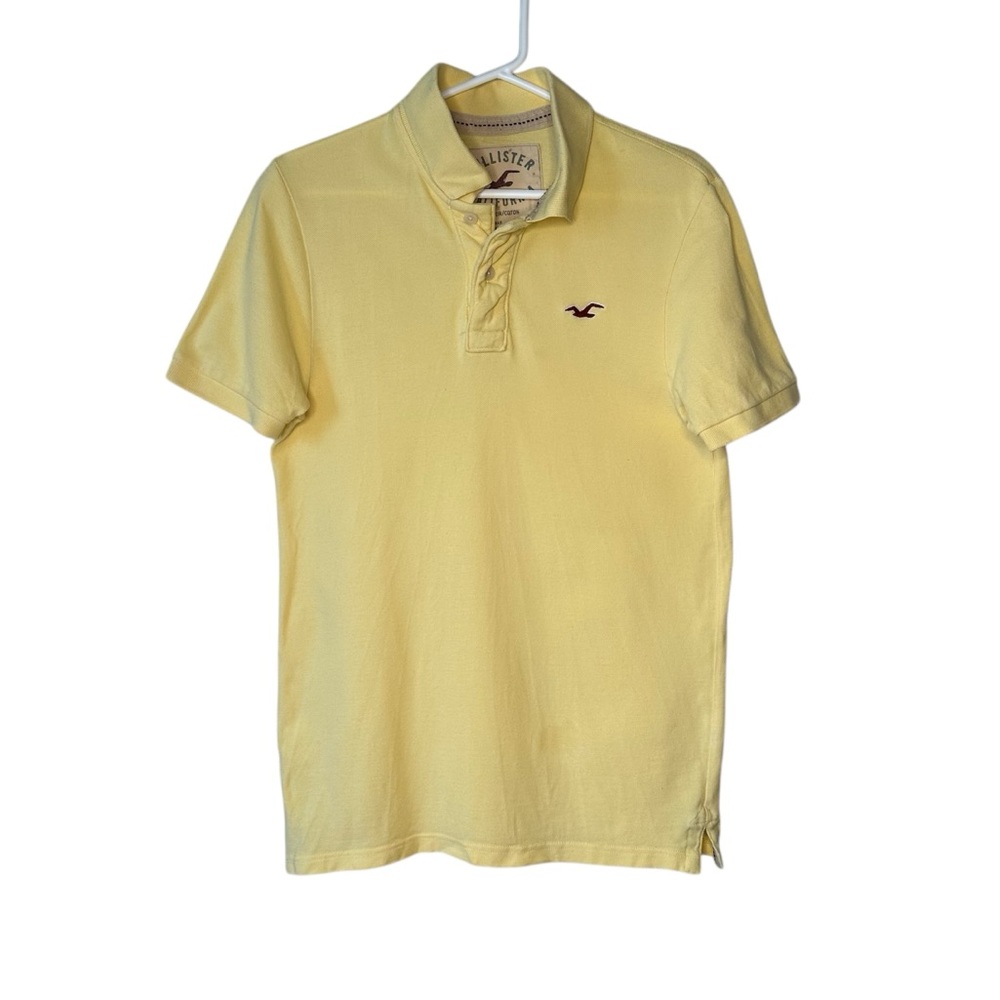 Hollister Men’s Yellow Polo Shirt Medium